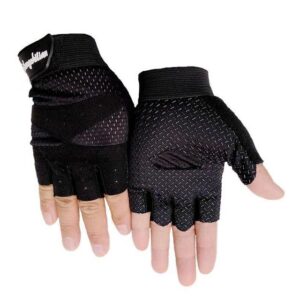 Formidable Jet Black Skid Resistant Superfine Fiber Yoga Gloves - Yoga Gloves - Chakra Galaxy