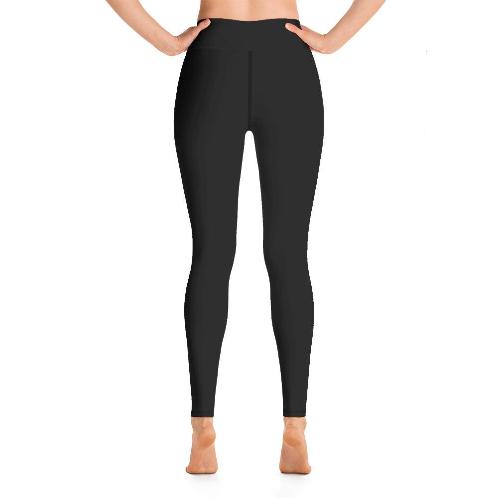 Genat High-Waisted Leggings (Women's Yoga Sports Workout Pants in Black Red  and Yellow Gold African Pattern) - Chimzi