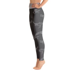 Gorgeous Gray Koi Abstract High-Waist Design Yoga Pants Leggings - Yoga Leggings - Chakra Galaxy