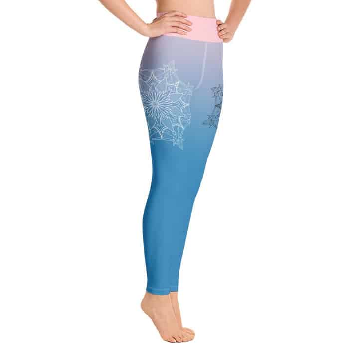 Gradient High Waist Yinyang Mandala Yoga Pants Leggings