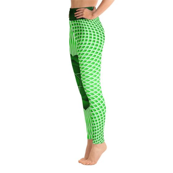 Green Anahata Leggings Heart Chakra High Waist Yoga Pants - Yoga Leggings - Chakra Galaxy