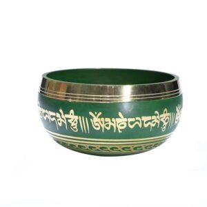 Hand Hammered Green Copper Tibetan Buddhist Chakra Singing Bowl - Singing Bowl - Chakra Galaxy