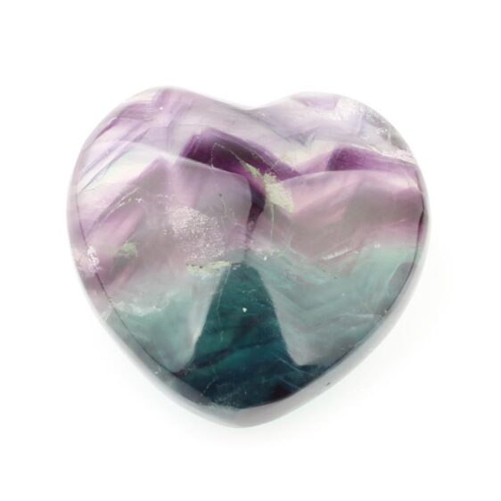 Heart Shape 40mm 1 pc Natural Fluorite Crystal Chakra Healing Reiki - Chakra Stones - Chakra Galaxy