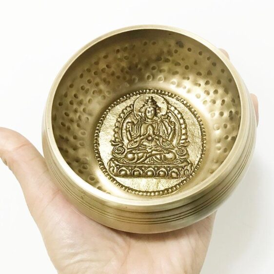 High-Quality Hand Hammered Buddha Design Pattern Tibetan Singing Bowl - Singing Bowl - Chakra Galaxy