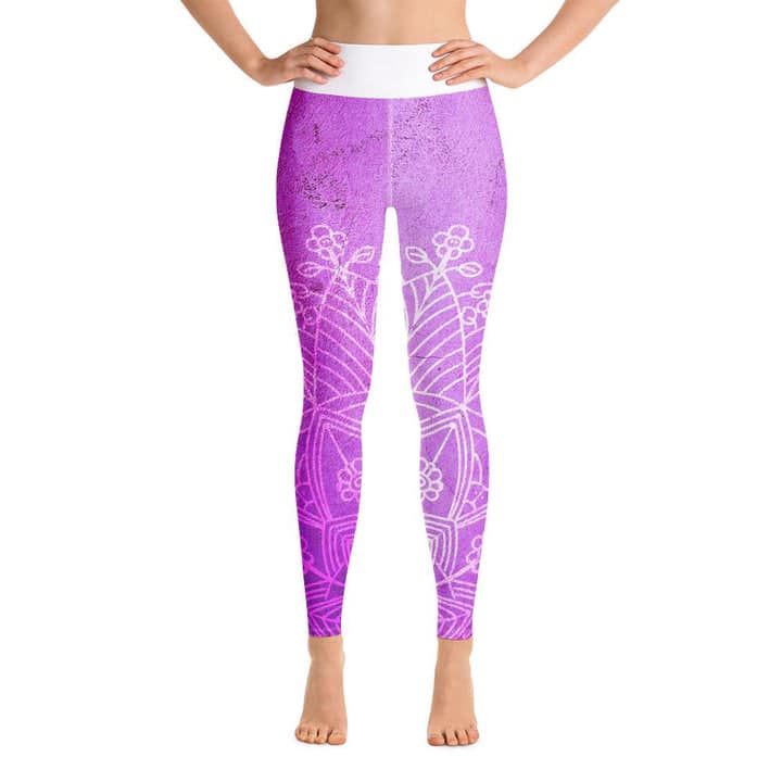 High Waist Pink Purple Mandala Yoga Pants Leggings