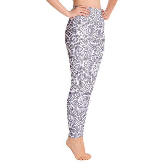 High Waist Traditional Boho Mandala Pattern Yoga Pants Leggings - Yoga Leggings - Chakra Galaxy