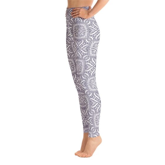 High Waist Traditional Boho Mandala Pattern Yoga Pants Leggings - Yoga Leggings - Chakra Galaxy