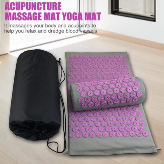 Incredible Ash Gray with Purple Spikes Cheap Acupressure Yoga Mat Online - Yoga Mats - Chakra Galaxy