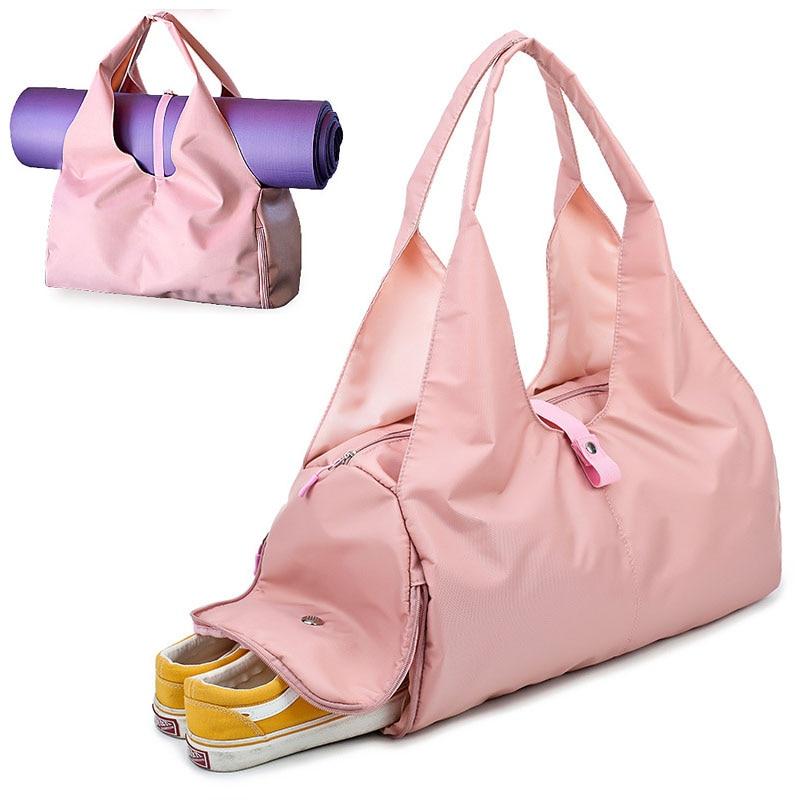 Large Capacity Waterproof Pink Sports And Fitness Yoga Gym Bag