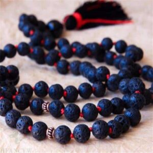 Lava Stone 108 Japamala Beads With Tassel Buddhism Necklace - Pendants - Chakra Galaxy