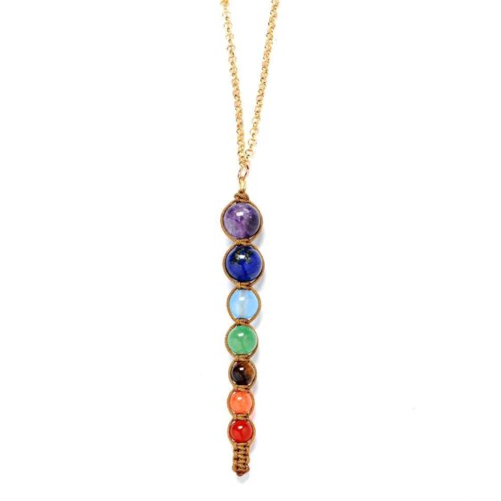 Lava Stone 7 Chakra Necklace Healing Beads Spiritual Yoga Jewelry - Chakra Necklace - Chakra Galaxy