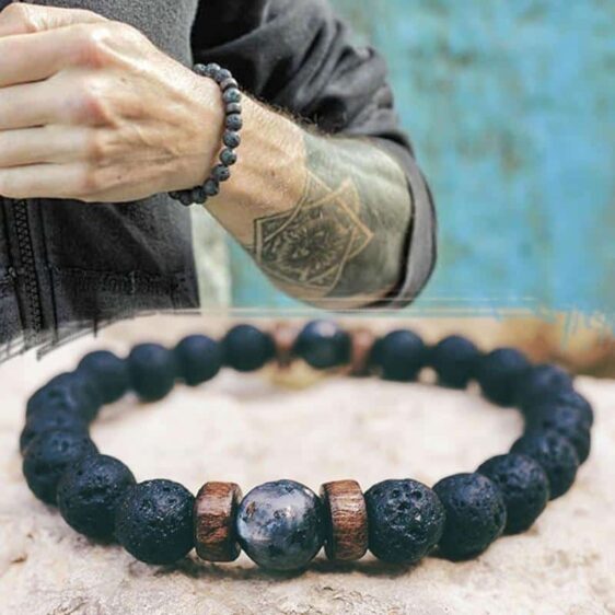 Lava Stones Chakra Bracelet for Men - Chakra Galaxy
