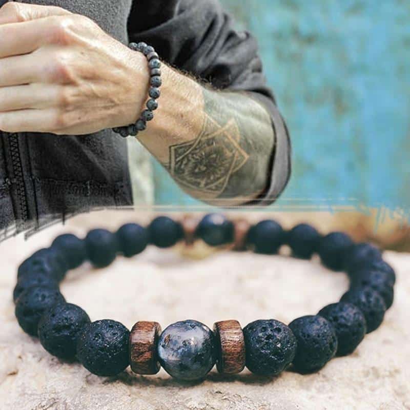 7 Chakra With Lava Beads Bracelet – Karmic Crystal