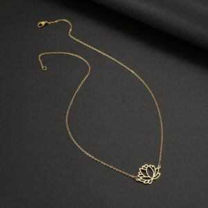 Lotus Flower Shape Pendant Chain Yoga Chakra Necklace - Pendants - Chakra Galaxy