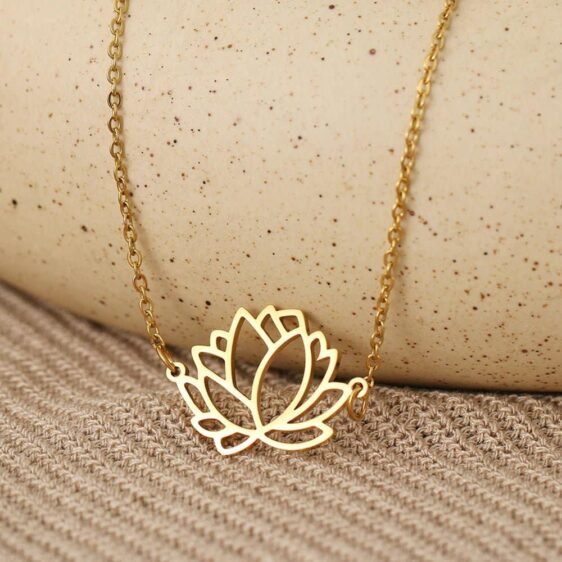 Lotus Flower Shape Pendant Chain Yoga Chakra Necklace - Pendants - Chakra Galaxy