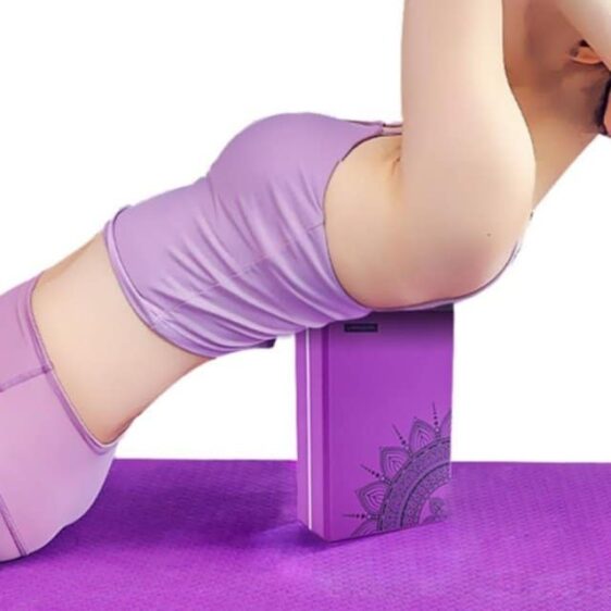 Lotus Mandala Design Purple EVA Soft Yoga Pilates Workout Brick - Yoga Blocks - Chakra Galaxy
