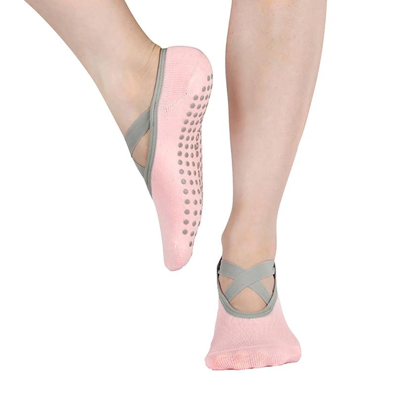 3 Pairs Low Cut Anti-Skid Grips Sticky Bottom Quick-Dry Cotton Yoga Socks