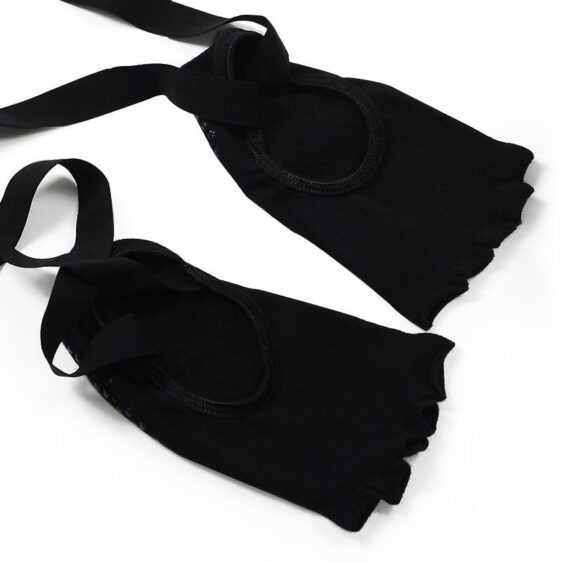 Low Cut Non-Skid Grip Toeless With Silk Ribbon Design Yoga Socks - Yoga Socks - Chakra Galaxy