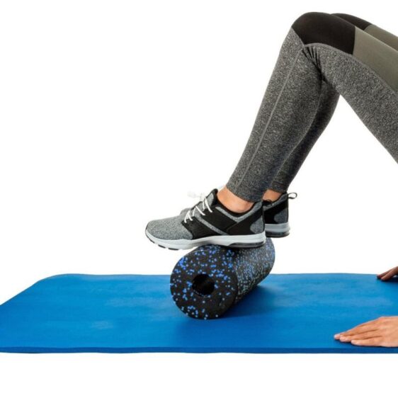 Midnight Black + Blue Drizzles Pilates Yoga Workout Foam Roller EVA - Yoga Foam Rollers - Chakra Galaxy