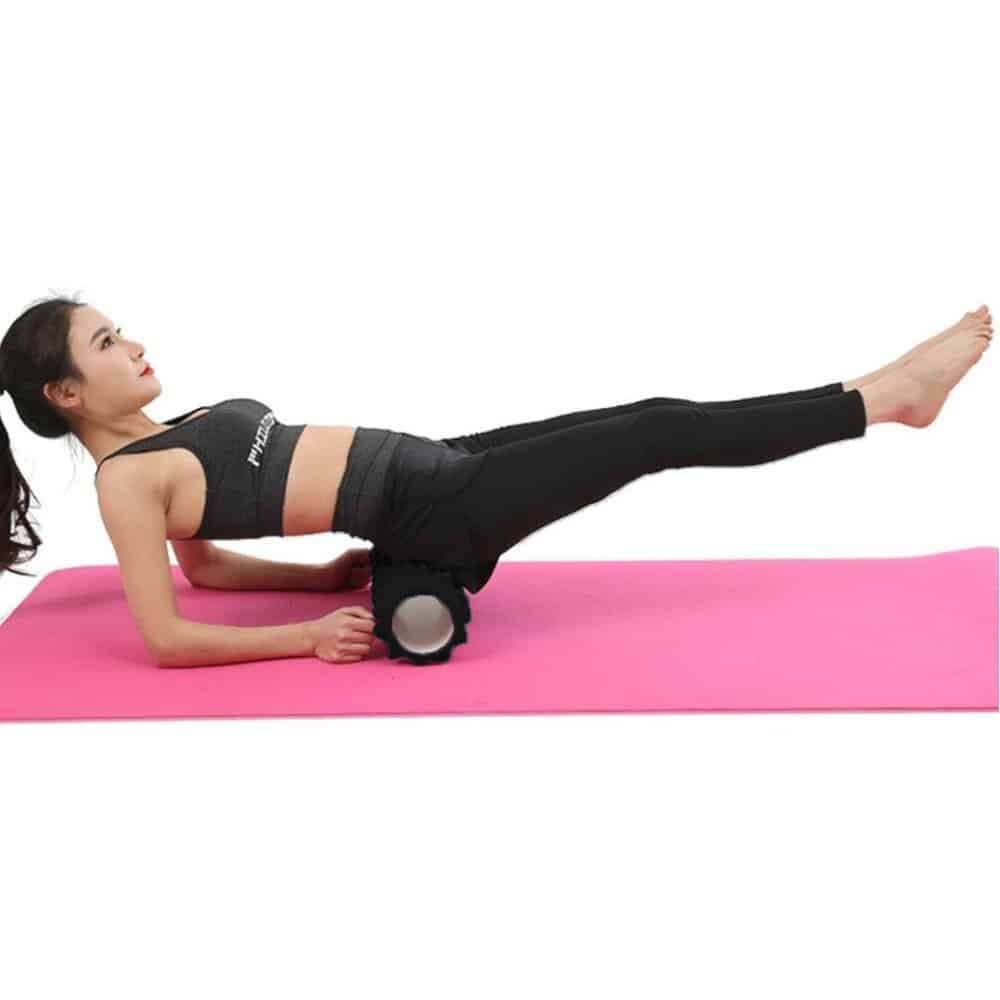 Midnight Black Resin Yoga Massage Roller for Pilates Workout