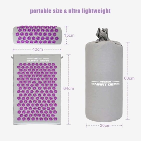 Multi-Purpose Lavender Acupressure Massage Yoga Mat Pillow Set + Free Bag - Yoga Mats - Chakra Galaxy