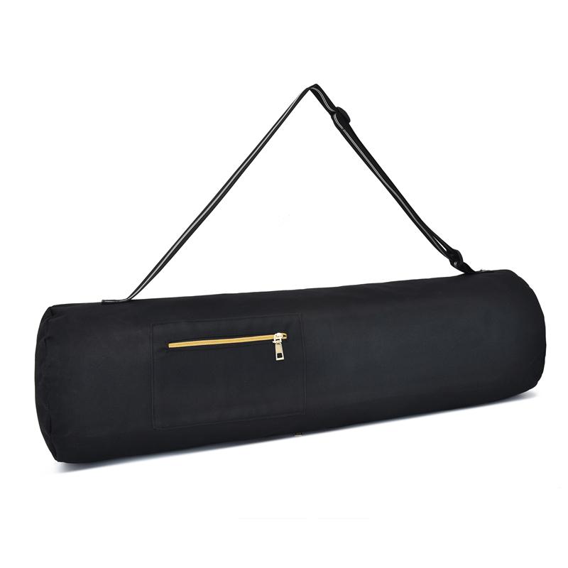 Canvas Yoga Mat Bag Large Capacity Storage Pouch Crossbody Training Unisex  Travel Indoor Outdoor Sports Exercise Gym Carrying Tote Training Card Pack  Black 