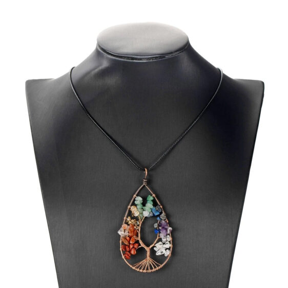 Natural 7 Chakra Reiki Healing Crystals Tree Of Life Pendant Necklace - Pendants - Chakra Galaxy