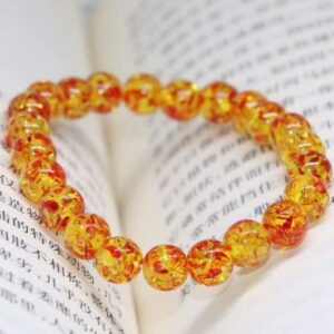 Natural 8mm Yellow Amber Beads Chakra Bracelet - Charm Bracelets - Chakra Galaxy