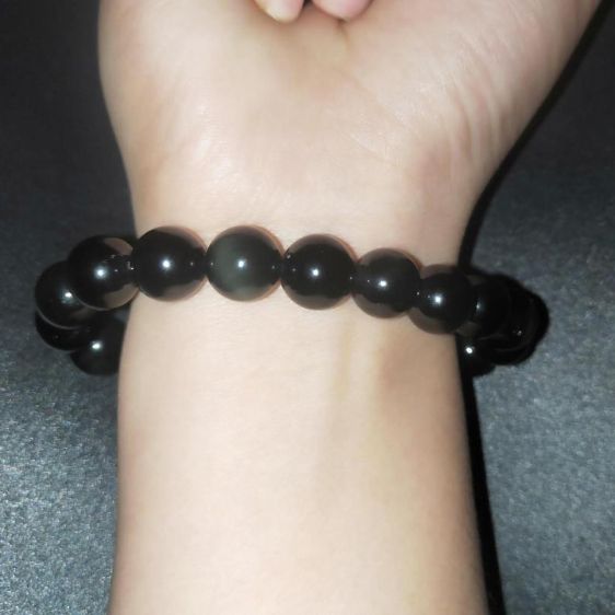 Natural Black Obsidian Stone 10mm Beads Chakra Bracelet - Charm Bracelets - Chakra Galaxy