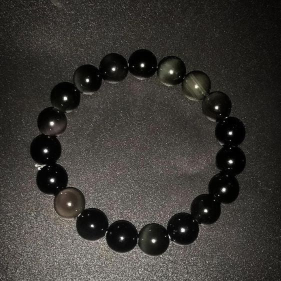 Natural Black Obsidian Stone 10mm Beads Chakra Bracelet - Charm Bracelets - Chakra Galaxy