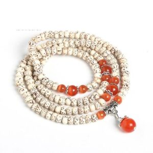Natural Bodhi Root & Opal Stone Beads Buddhist Prayer Bracelet - Charm Bracelets - Chakra Galaxy