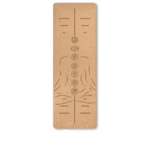 Natural Cork Seven Chakra Non-Slip TPE Yoga Mat With Alignment Lines - Yoga Mats - Chakra Galaxy