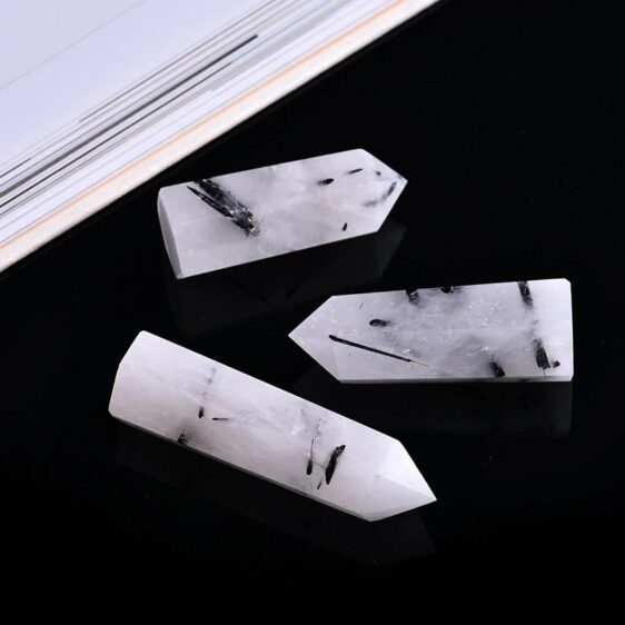Natural Crystal White Transparent Quartz Tourmaline Chakra 1 pc Ornament - Chakra Stones - Chakra Galaxy