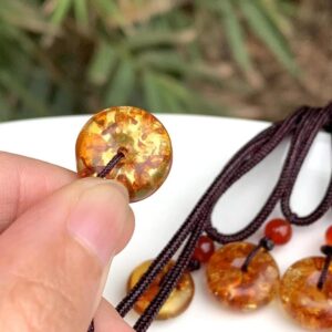 Natural Doughnut-Like Amber Pendant Healing Gemstone Necklace - Pendants - Chakra Galaxy