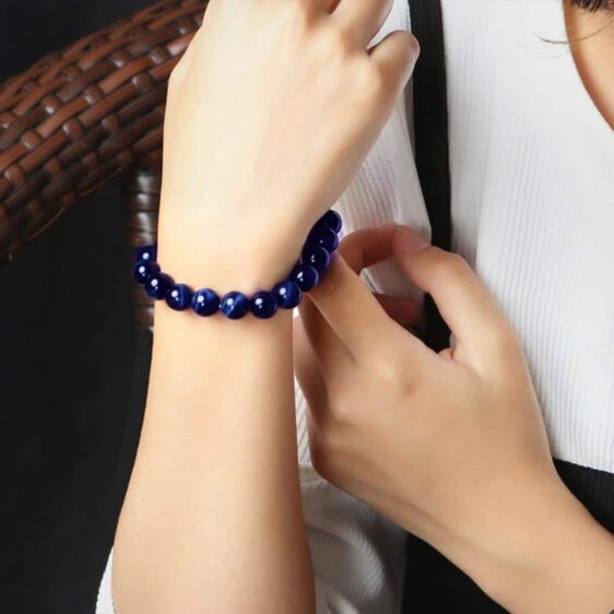 Natural Gorgeous and Fashionable 10mm Blue Tiger Eye Stone Beads Bracelet - Charm Bracelet - Chakra Galaxy