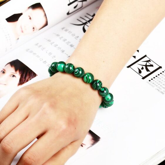 Natural Green Malachite Chakra Bracelet Buddhist Beads 10MM - Charm Bracelets - Chakra Galaxy