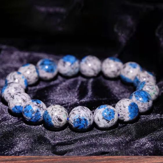 Natural K2 Azurite 8mm Beads Energy Stone Chakra Bracelet - Charm Bracelets - Chakra Galaxy