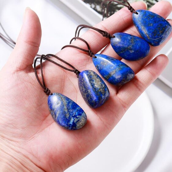 Natural Lapis Lazuli Polished Tumbled Stone Charm Amulet - Pendants - Chakra Galaxy