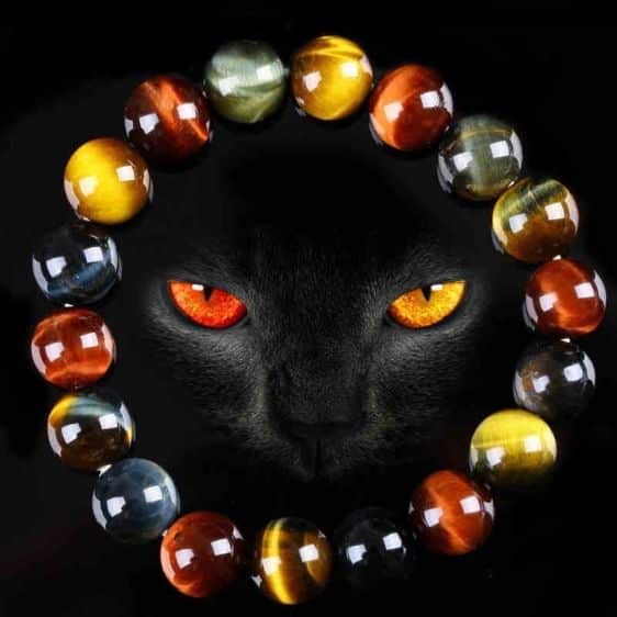 Natural Multicolor Tiger's Eye 10mm Stone Beads Charm Bracelet - Charm Bracelets - Chakra Galaxy