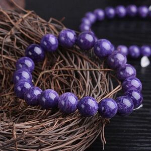 Natural Polished Charoite Beads Purple Dragon Crystal Chakra Bracelet - Charm Bracelets - Chakra Galaxy