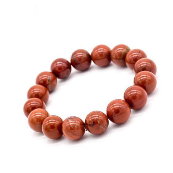 Natural Red Jasper Stone Round 10mm Beads Vintage Style Bracelet - Charm Bracelets - Chakra Galaxy