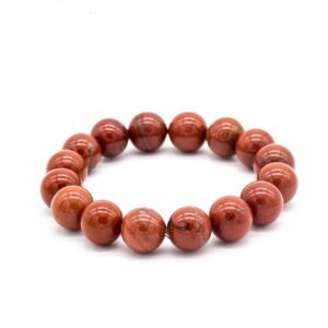 Natural Red Jasper Stone Round 10mm Beads Vintage Style Bracelet - Charm Bracelets - Chakra Galaxy