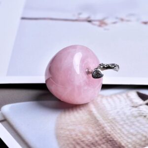 Natural Rose Quartz Pink Apple Chakra Balancing Home & Study Room Decor - Chakra Stones - Chakra Galaxy