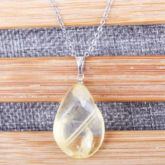 Natural Stone Yellow Citrine Crystal Quartz Chakra Necklace Jewelry - Chakra Necklace - Chakra Galaxy