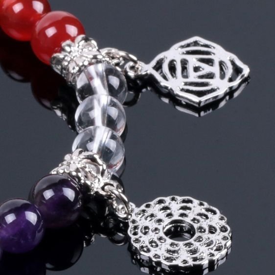 Natural Stones 7 Chakra With Pendants Healing Energy Bracelet - Charm Bracelets - Chakra Galaxy