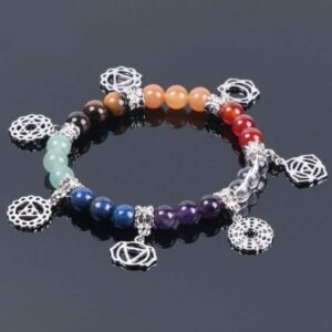 Natural Stones 7 Chakra With Pendants Healing Energy Bracelet - Charm Bracelets - Chakra Galaxy