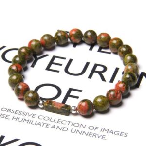 Natural Unakite Stone Beads Healing Charm Bracelet - Charm Bracelets - Chakra Galaxy