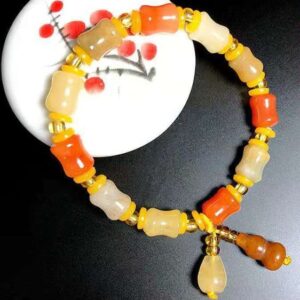 Natural Yellow Color Jade Stone Beads Charm Bracelet - Charm Bracelets - Chakra Galaxy