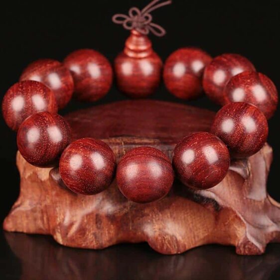 Natural Zambian Red Sandalwood Wood Prayer 18mm Mala Beads Chakra Bracelet - Charm Bracelet - Chakra Galaxy