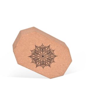 Octagon Lotus Mandala Natural Cork Yoga Workout Block for Beginner - Yoga Props - Chakra Galaxy